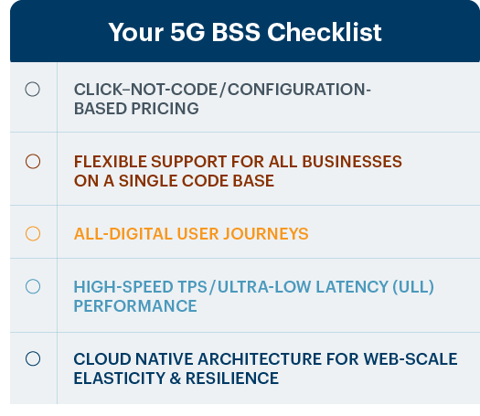 BSS Checklist for 5G Digital Leaders MATRIXX
