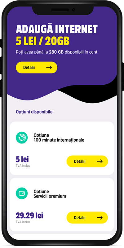 YOXO mobile app screen Orange Romania