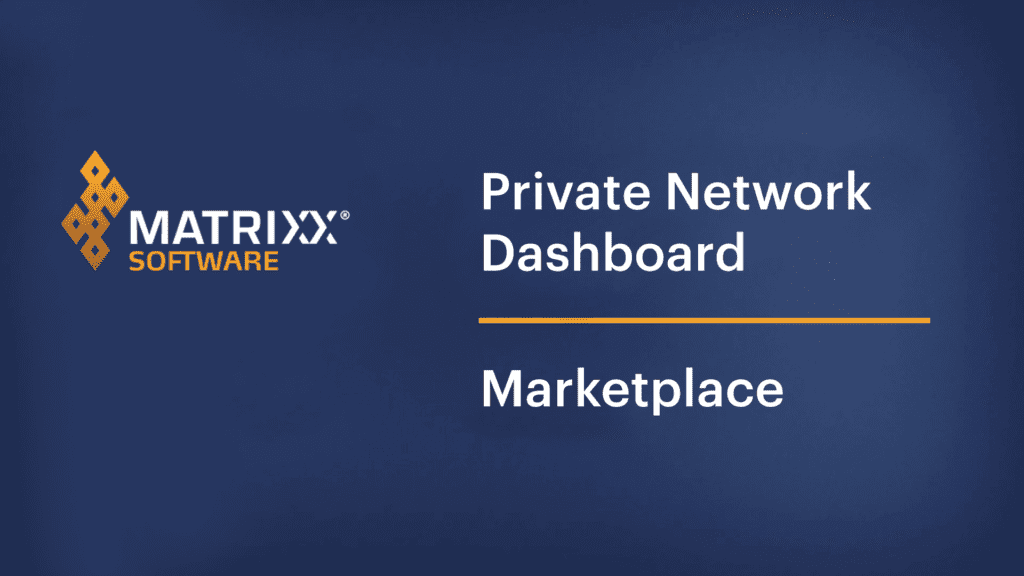 Private network dashboard: Marketplace