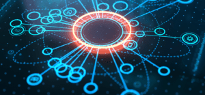 Abstract technology - elements radiating from center circles