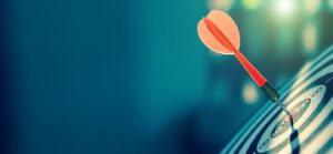 bullseye target on dart board