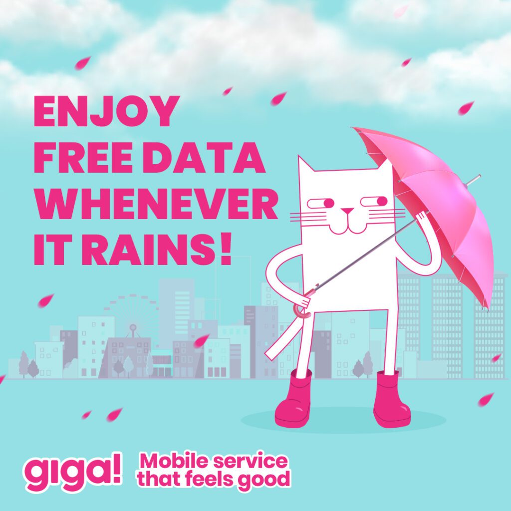 StarHub's giga! ad: Enjoy free data whenever it rains!