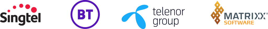 Singtel, , BT, Telenor Group and MATRIXX logos