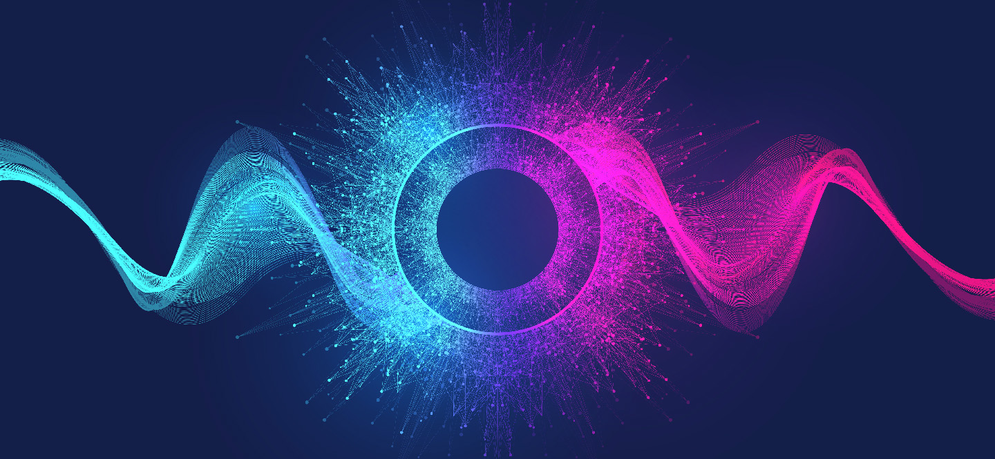 Abstract sphere explosion background, deep learning artificial intelligence